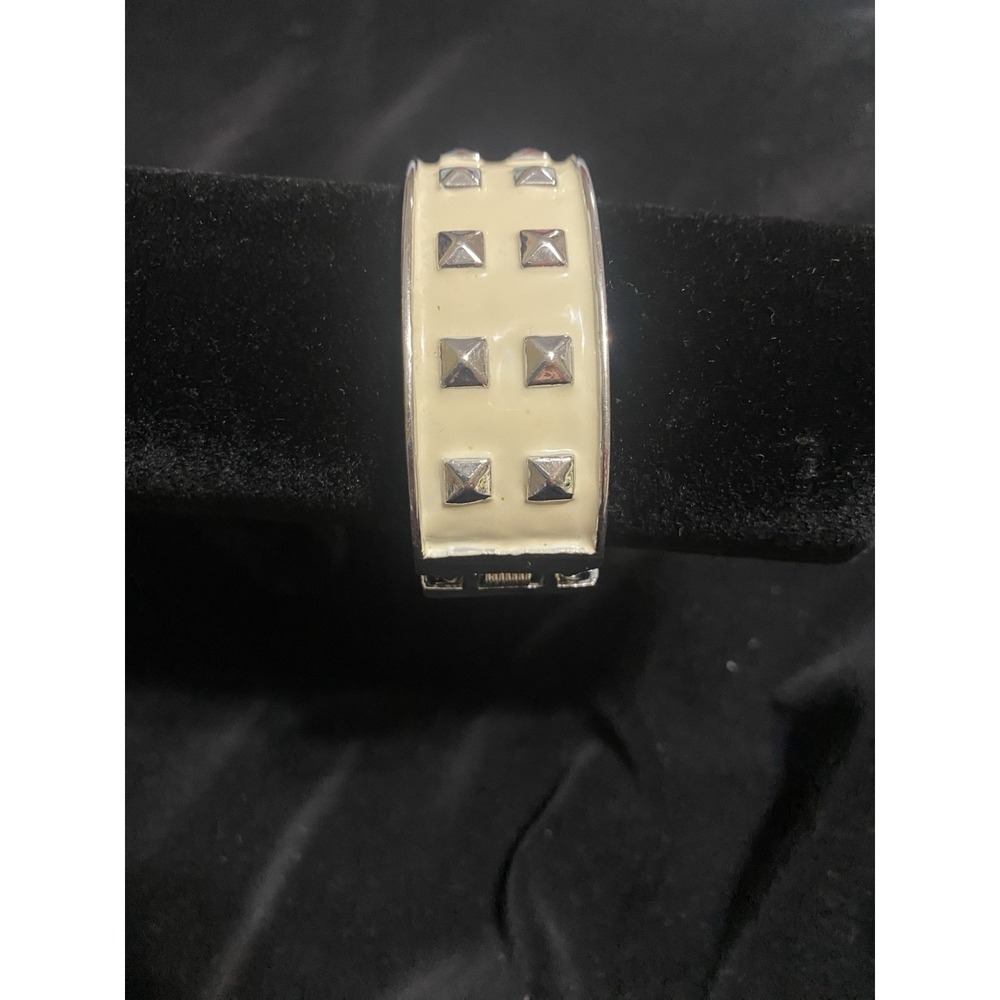 VTG 80's Bangle Gold Tone Beige Enamel